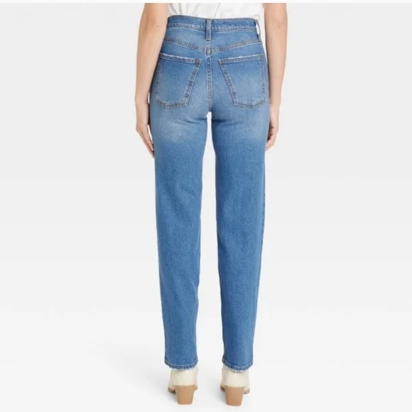 Women's High Rise Medium Wash Denim 90s Straight Jeans 16 - Picture 2 of 14